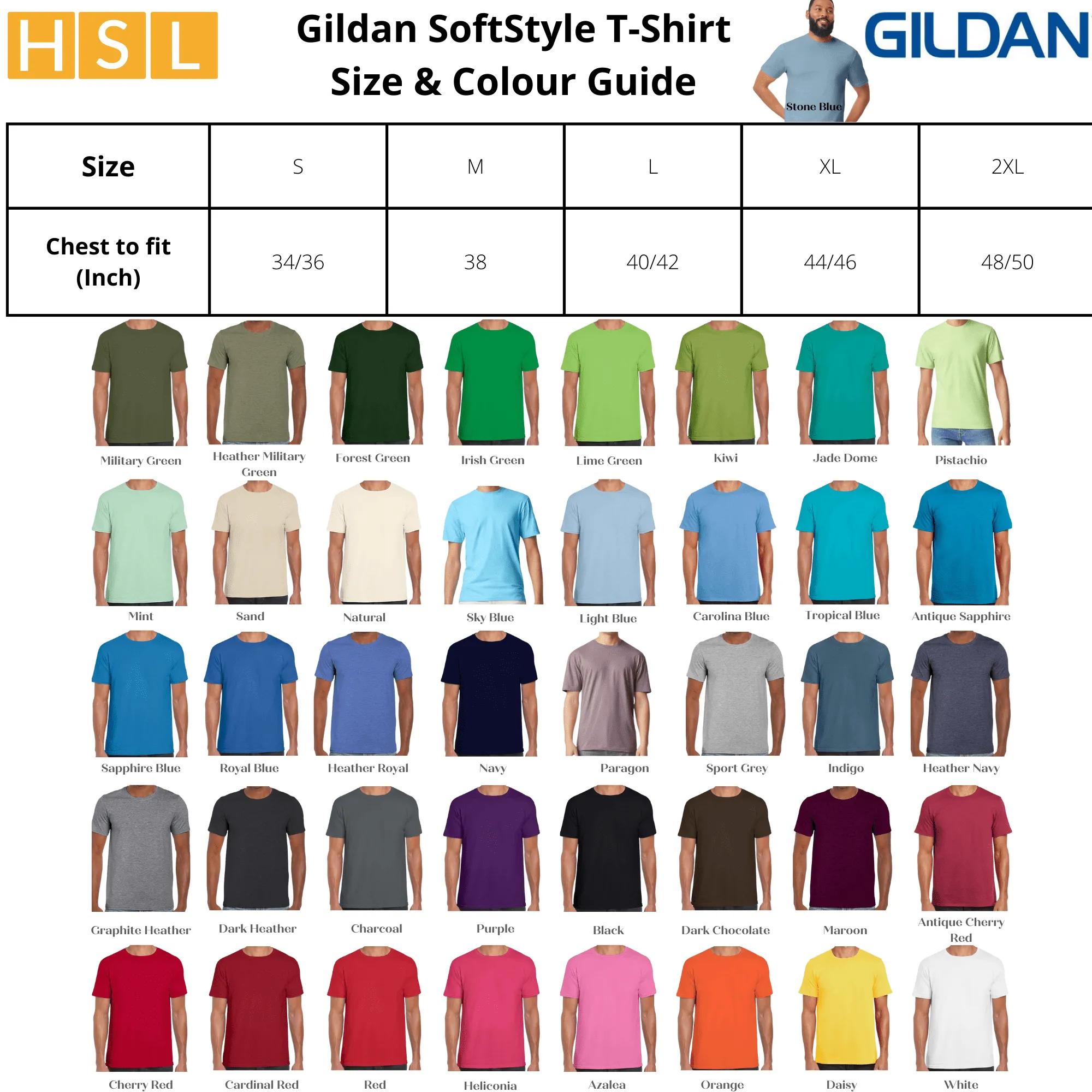 20x Printed Gildan SoftStyle T-Shirts