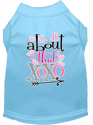 All About That Xoxo Screen Print Dog Shirt Baby Blue Xs