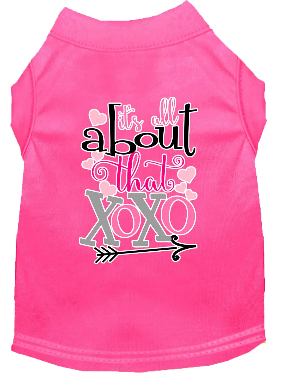 All About That Xoxo Screen Print Dog Shirt Bright Pink Sm