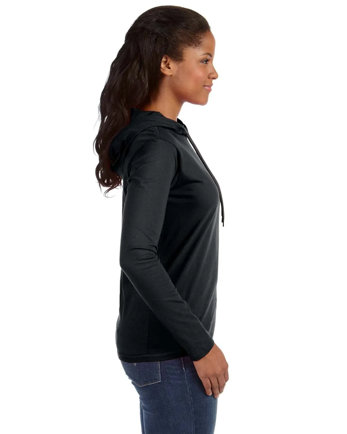 Anvil 887L Ladies' Lightweight Long-Sleeve Hooded T-Shirt