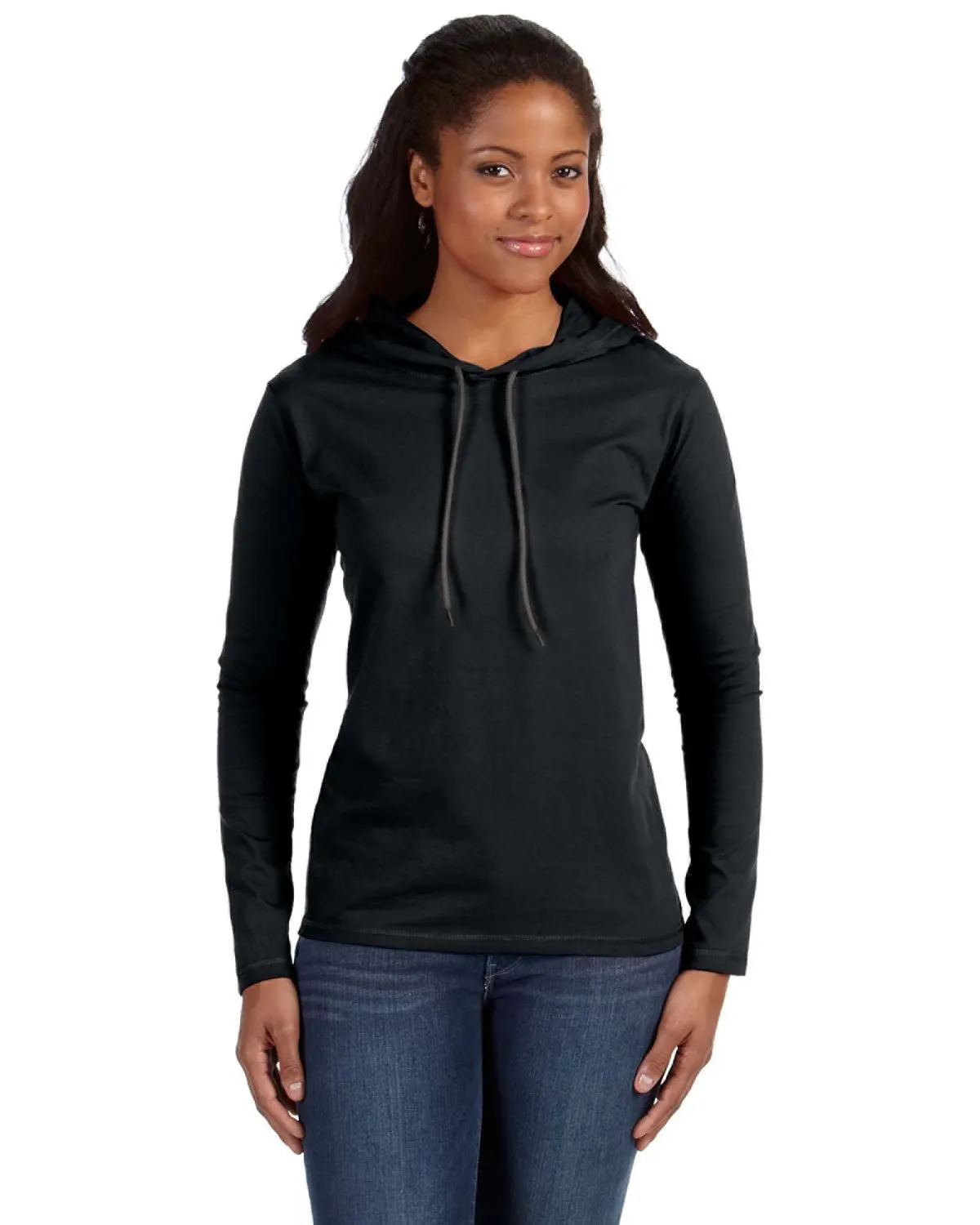 Anvil 887L Ladies' Lightweight Long-Sleeve Hooded T-Shirt