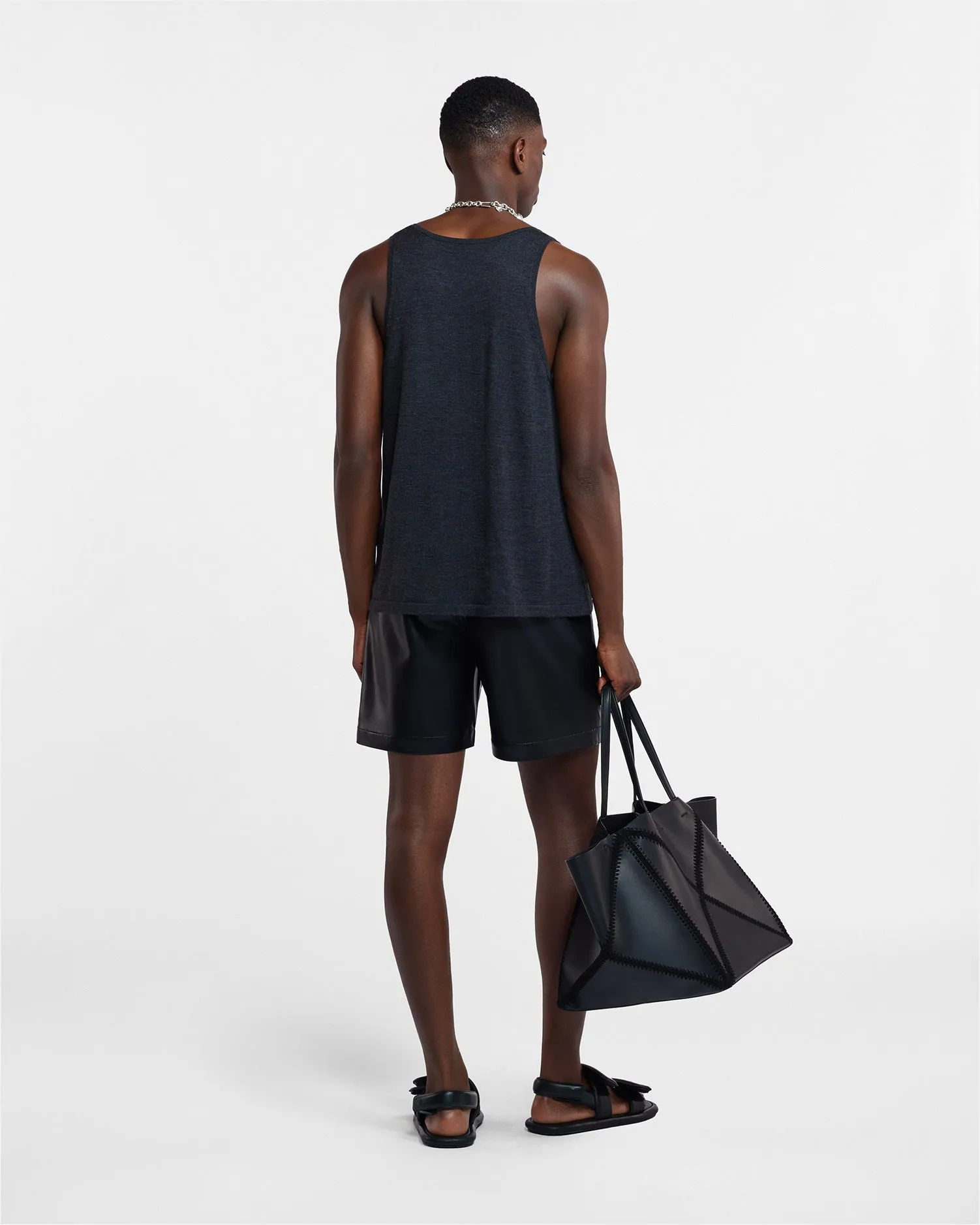 Asher - Merino Wool Tank Top - Charcoal