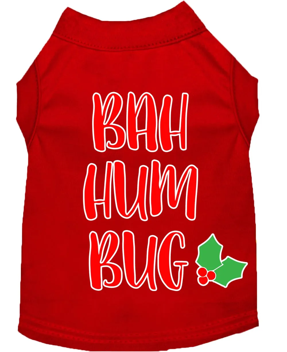 Bah Humbug Screen Print Dog Shirt Red Xxxl