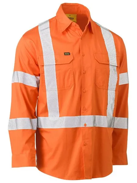 Bisley Taped X Back Cool Lightweight HI VIS Drill Shirt(BS6166XT)