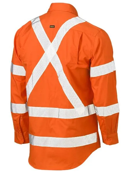 Bisley Taped X Back Cool Lightweight HI VIS Drill Shirt(BS6166XT)