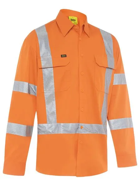 Bisley Taped X Back Cool Lightweight HI VIS Drill Shirt(BS6166XT)