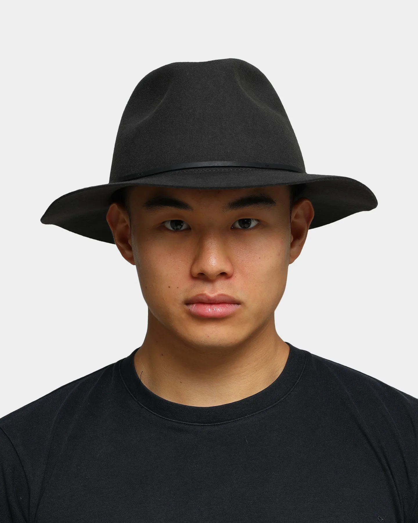 Brixton Wesley Packable Fedora Washed Black