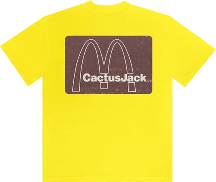 Cactus Jack by Travis Scott x McDonald's Menu Mono Logo T-Shirt II 'Safety Green', Yellow