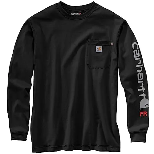 Carhartt 104130 Men's Flame Resistant Force Loose Fit Lightweight Long-Sleeve Logo Graphic T-Shirt