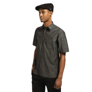 Chef Works Unisex Detroit Denim Short Sleeve Shirt Black M - B075-M