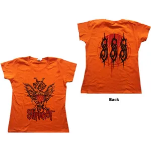 CLEARANCE - T-Shirt - Slipknot - Winged Devil With Back Print - Lady - Orange