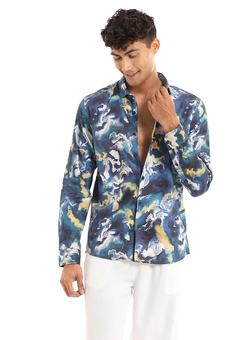 Contemporary Marble Printed Shirt