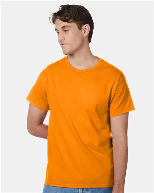 Custom Embroidered - Hanes - Authentic T-Shirt - Safety Orange - 5250