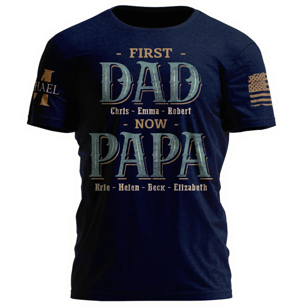 Customized Nickname And Grandkids First Dad Now Grandpa T-shirt, Father Day Shirt Gift