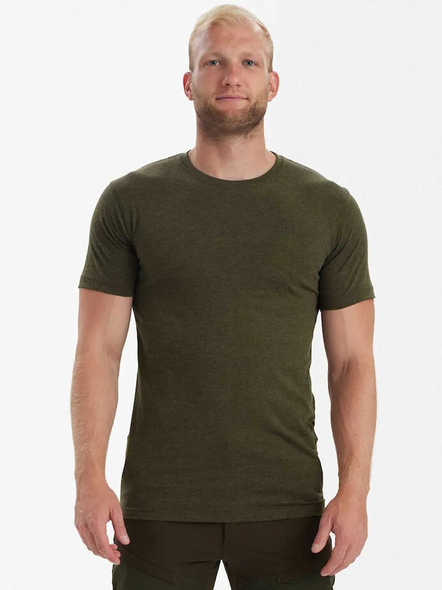 DEERHUNTER Basic T-Shirt 2 Pack - Mens - Adventure Green Melange