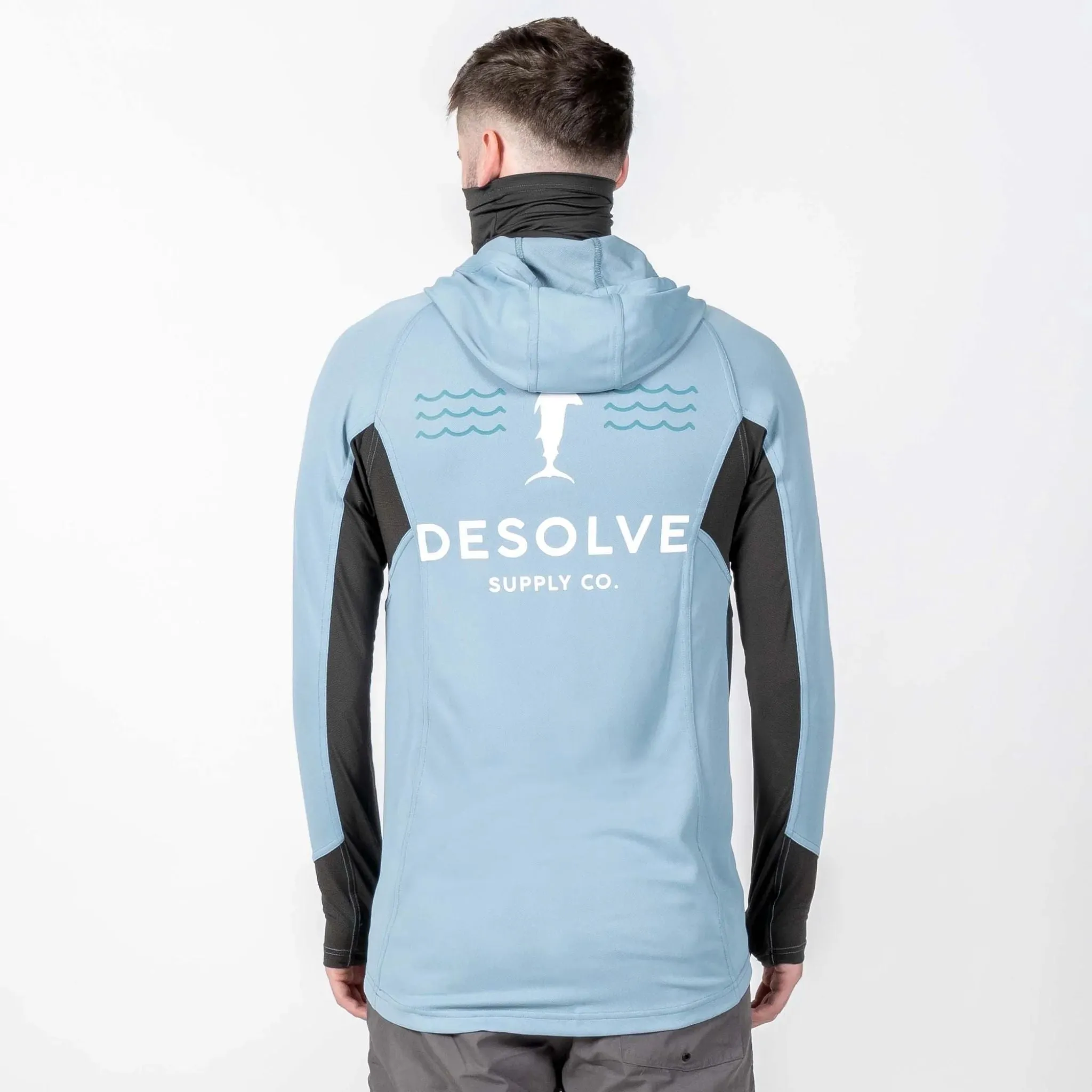 Desolve Fish Face Hoodie Stoneblue