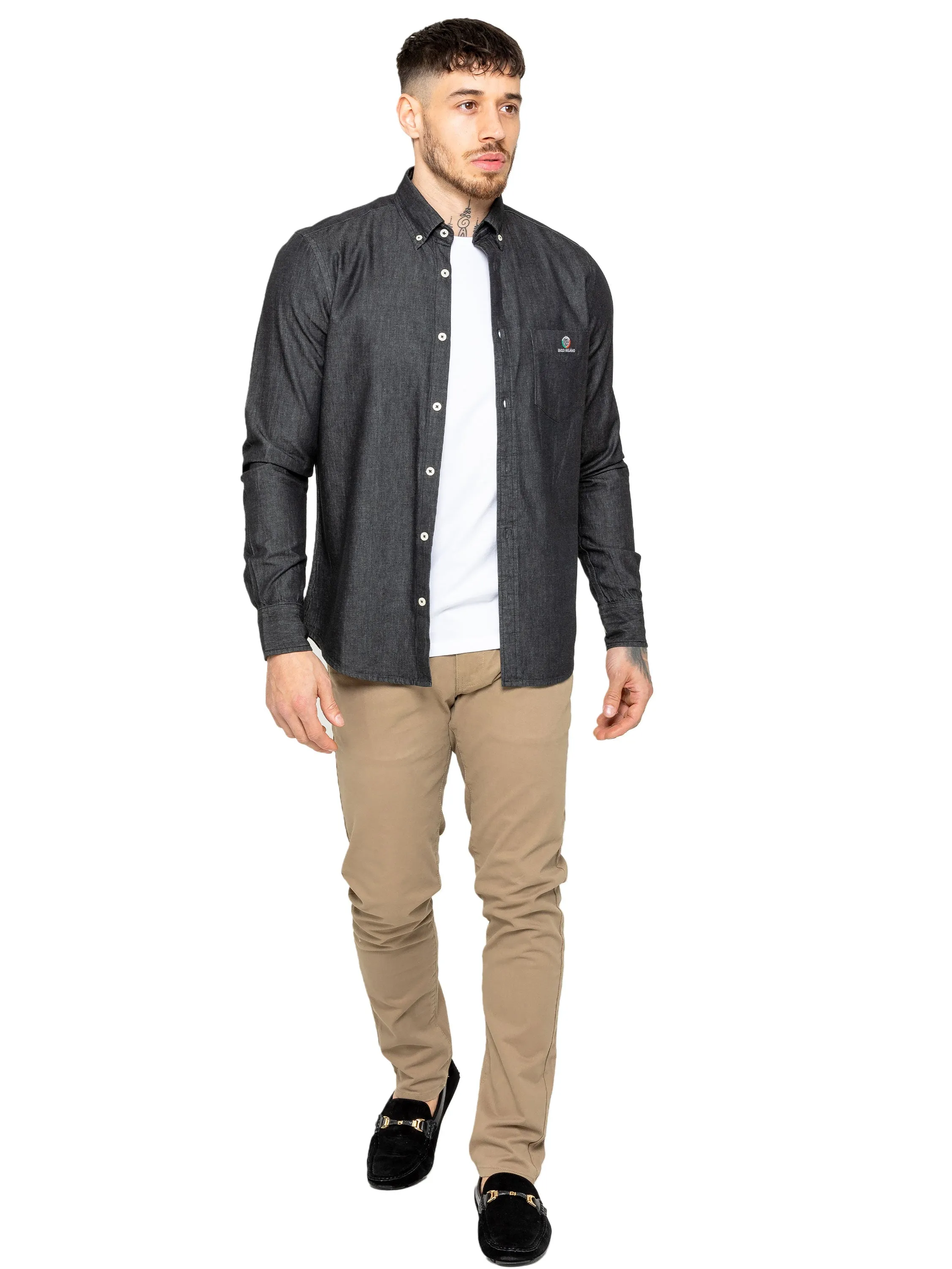 Enzo | Mens Regular Fit Denim Shirt