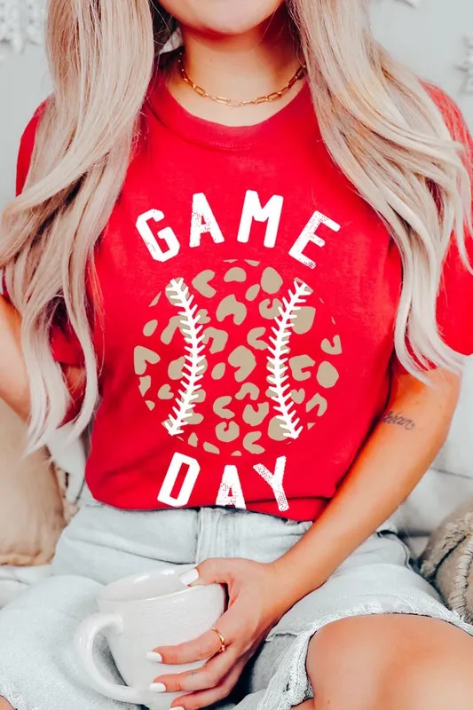 Gameday Leopard Baseball Tee