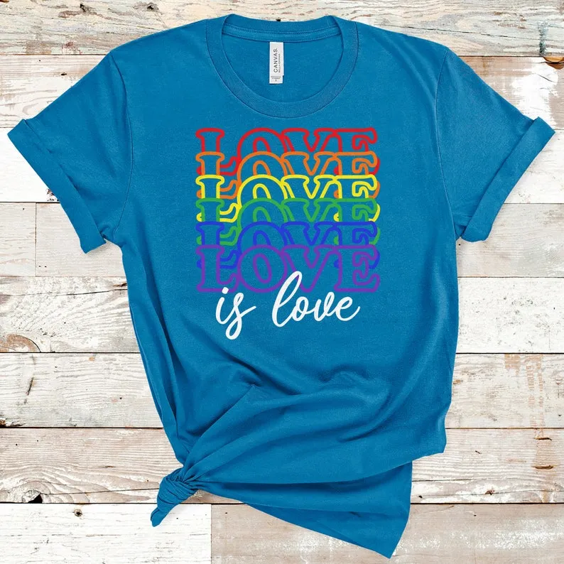 Gift For Gay Man, Love Rainbow Color T Shirt, Pride Shirt, LGBT Pride Shirt, Lesbian T Shirts