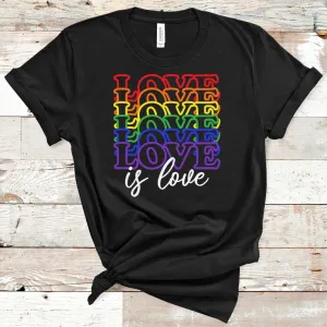 Gift For Gay Man, Love Rainbow Color T Shirt, Pride Shirt, LGBT Pride Shirt, Lesbian T Shirts