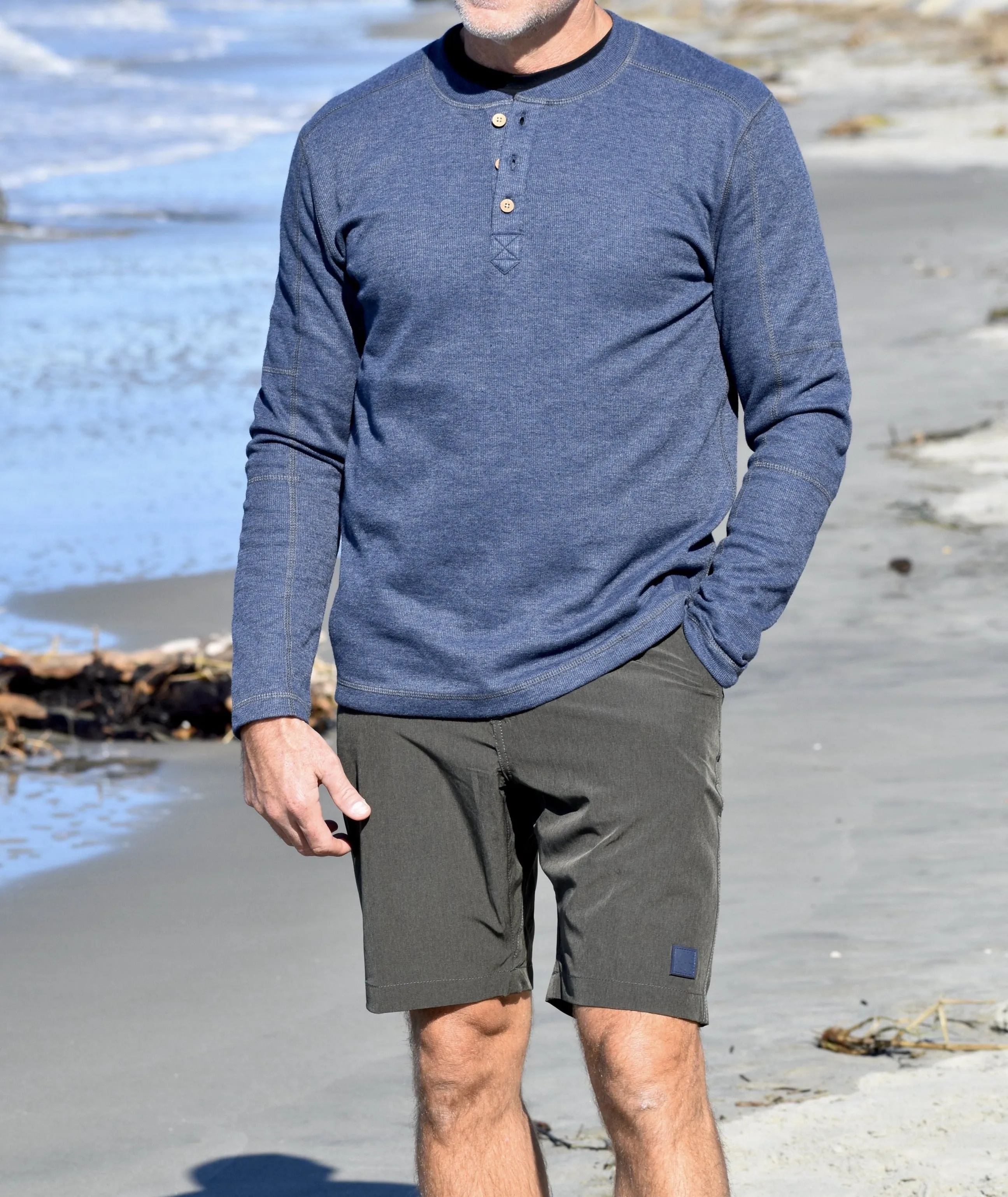 Heathered Rib Henley