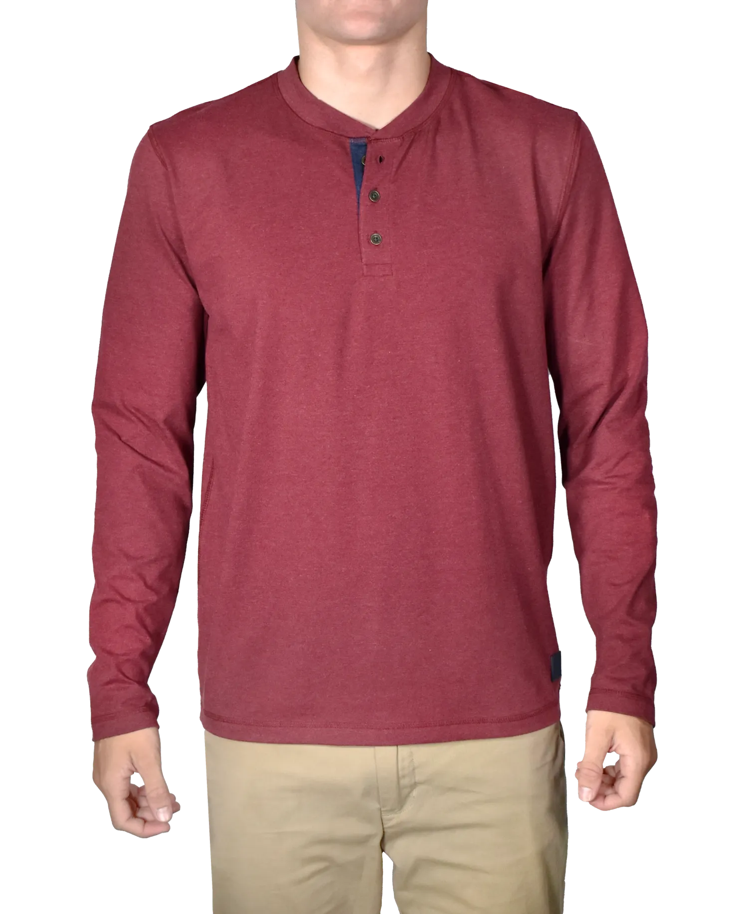 Heathered Stretch Jersey Henley