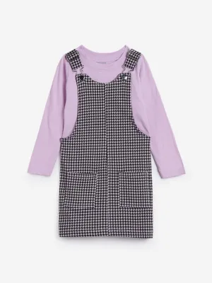 HOP Kids Lilac T-Shirt And Pinafore Set