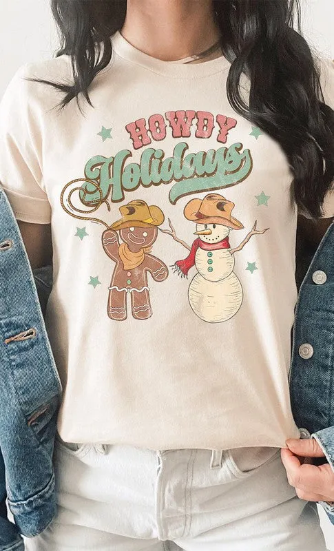 Howdy Holidays Cowboy Gingerbread Snowman PLUS Tee