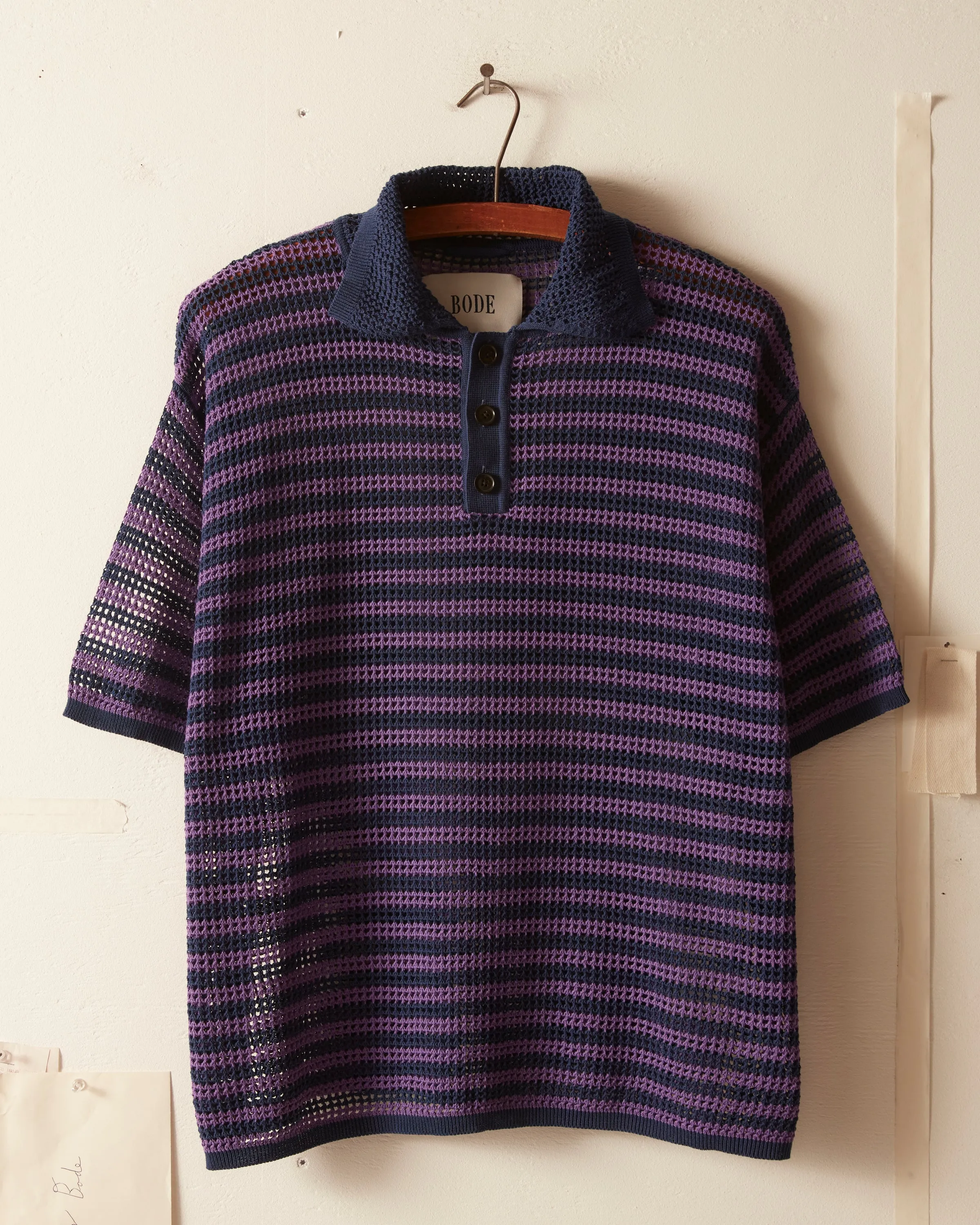 Lattice Polo - Duotone Stripe