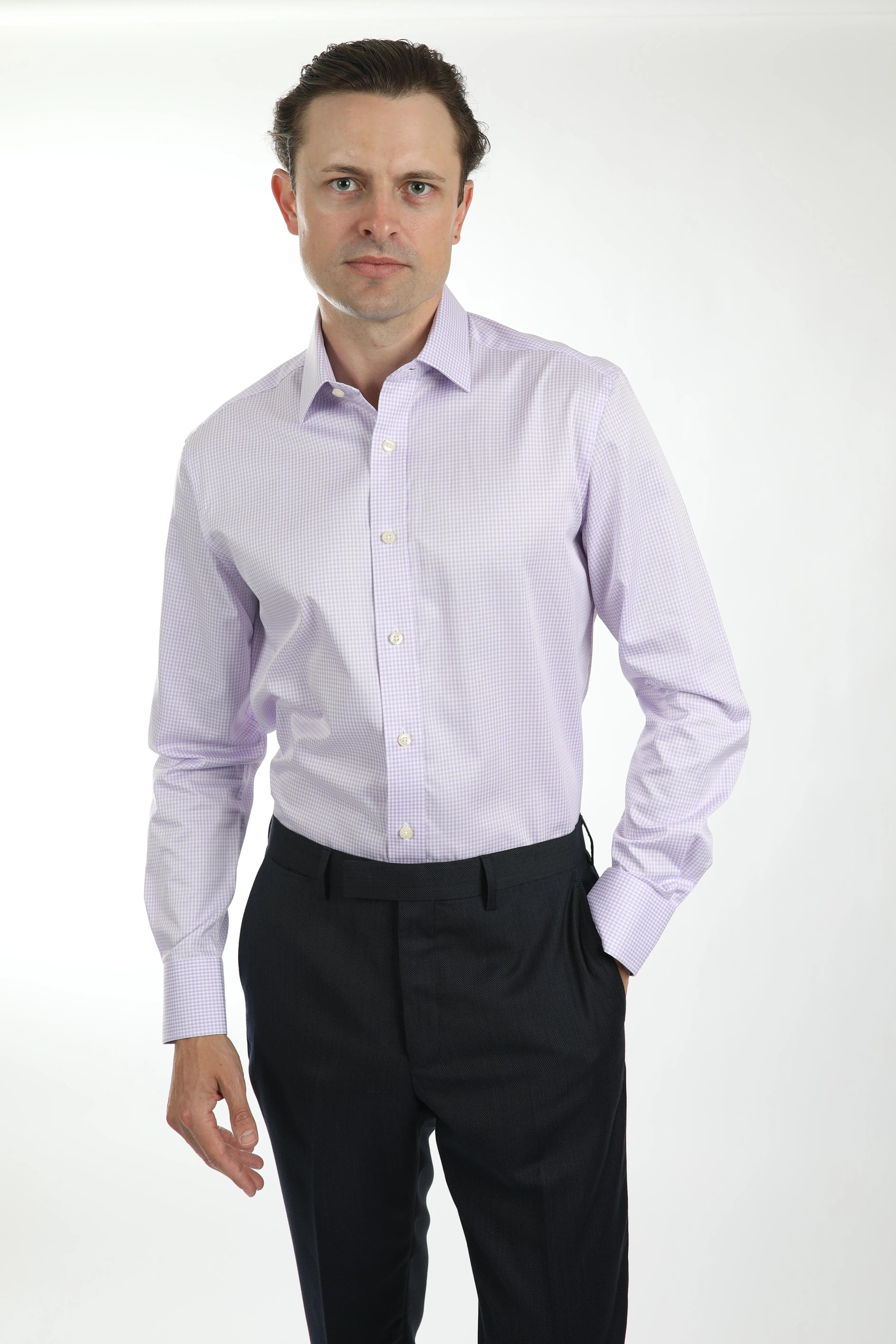 Lilac Check Shirt (Contemporary Fit)