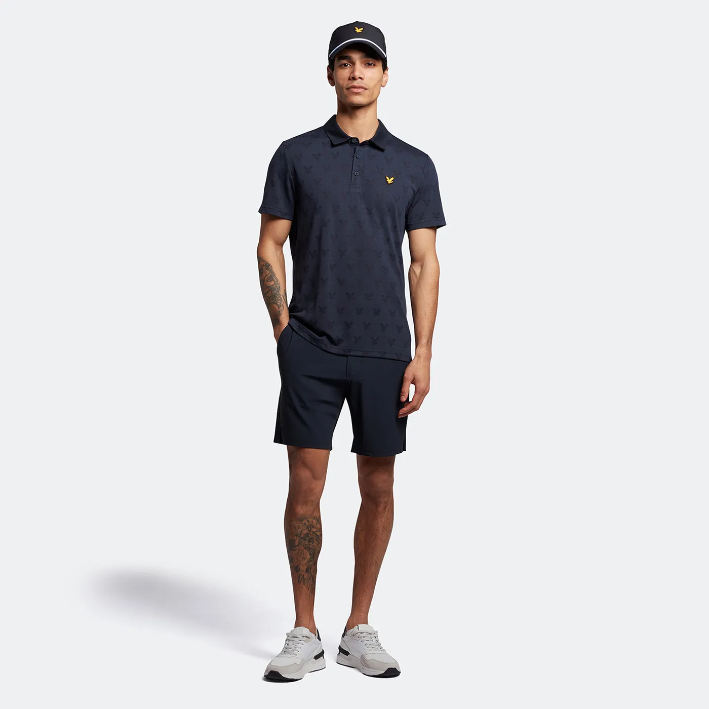 Lyle & Scott Jacquard Polo Shirt - Dark Navy Marl