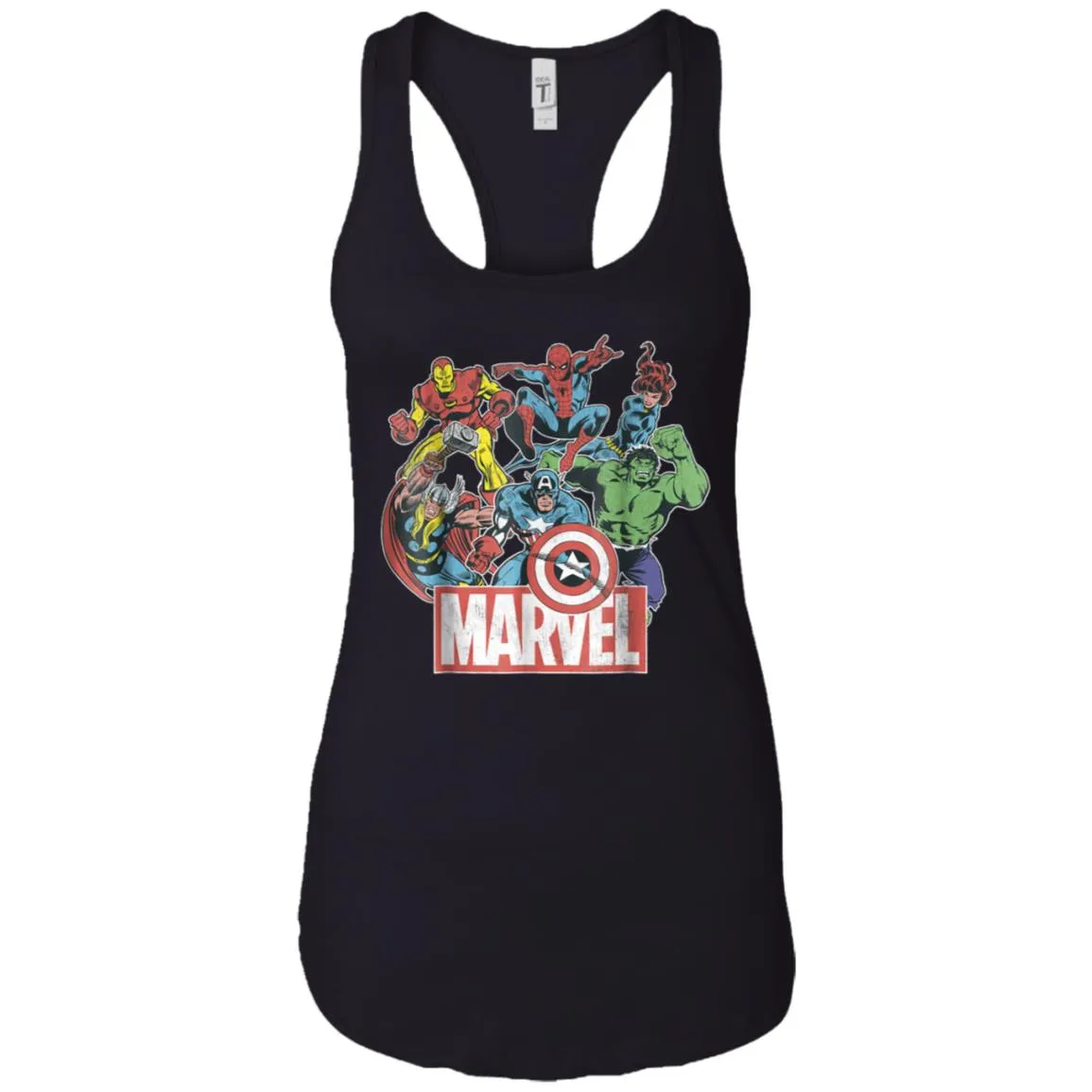 Marvel Avengers Team Retro Comic Vintage Graphic Women Tank Top