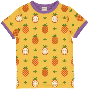 Maxomorra Pineapple Organic Cotton Printed Short Sleeved Top