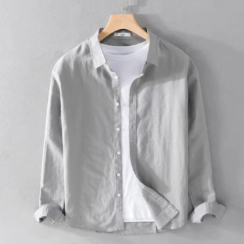 Men's Long Sleeve Linen Shirts | Casual Fashion Comfortable Tops | Variety of Colors