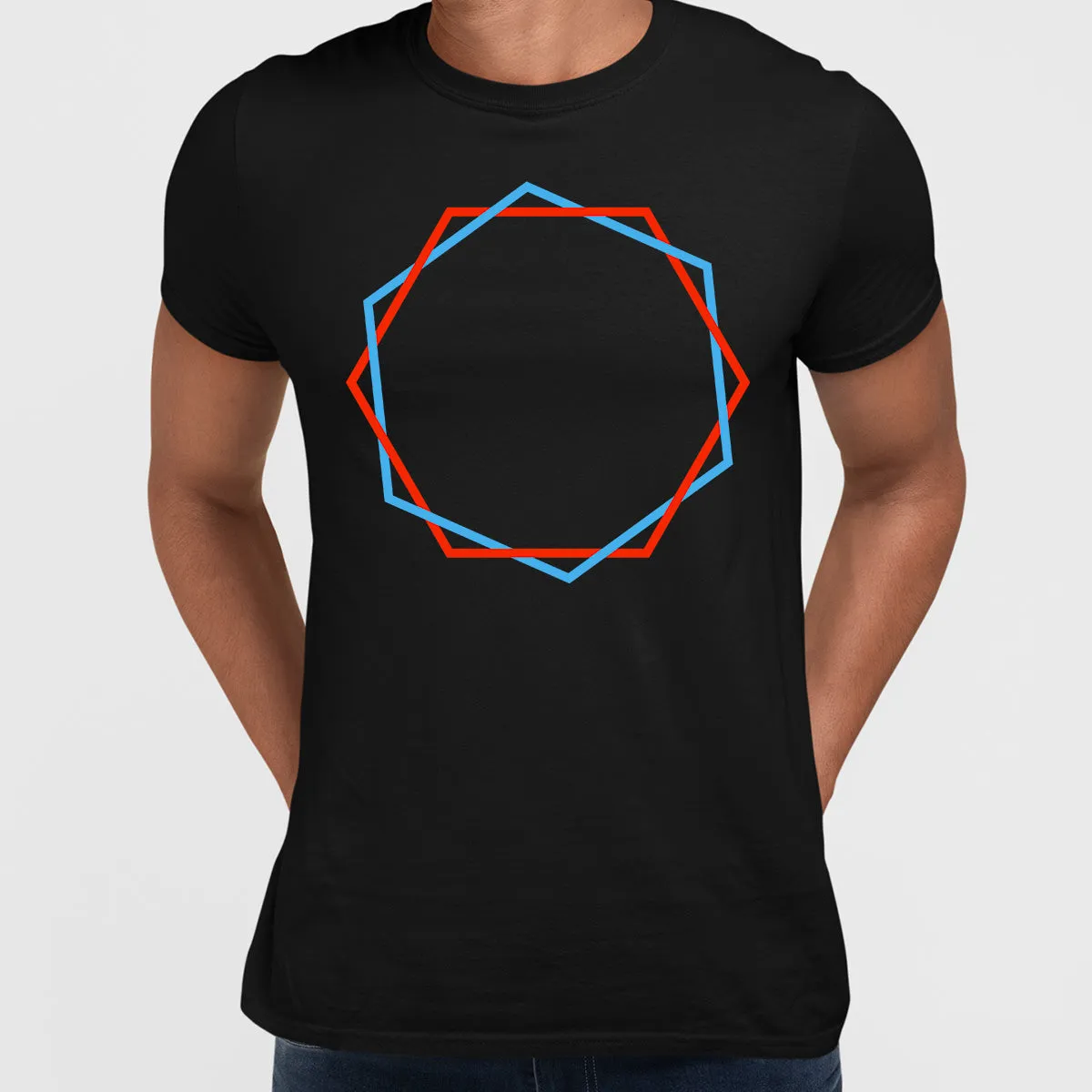 Modern Geometric Elements - Line Dots & Shapes Printed t-shirts Unisex Sample 17