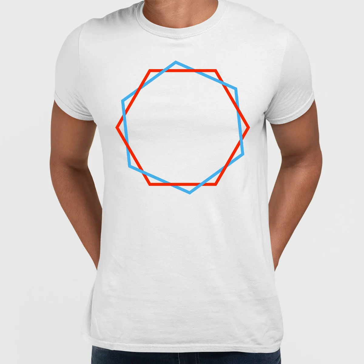 Modern Geometric Elements - Line Dots & Shapes Printed t-shirts Unisex Sample 17