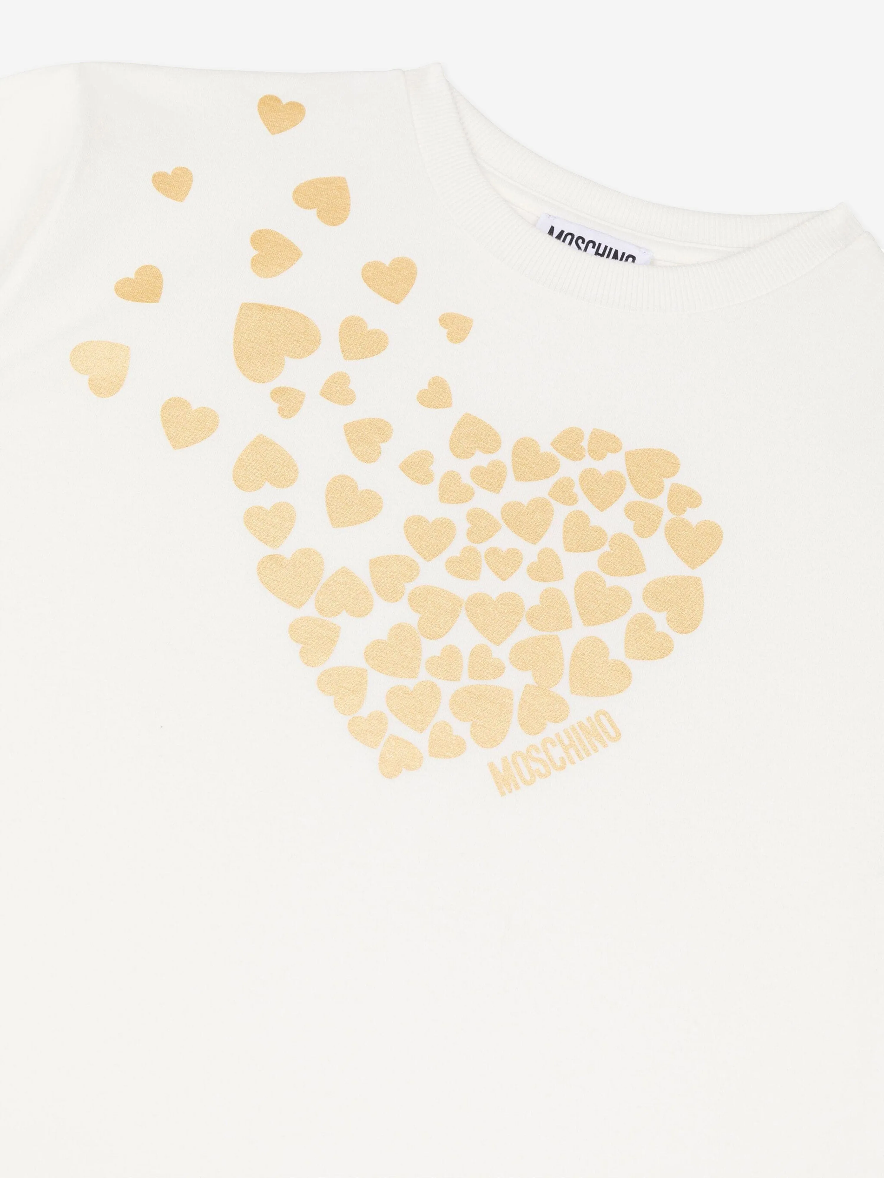 Moschino Girls Heart Logo T-Shirt in Ivory