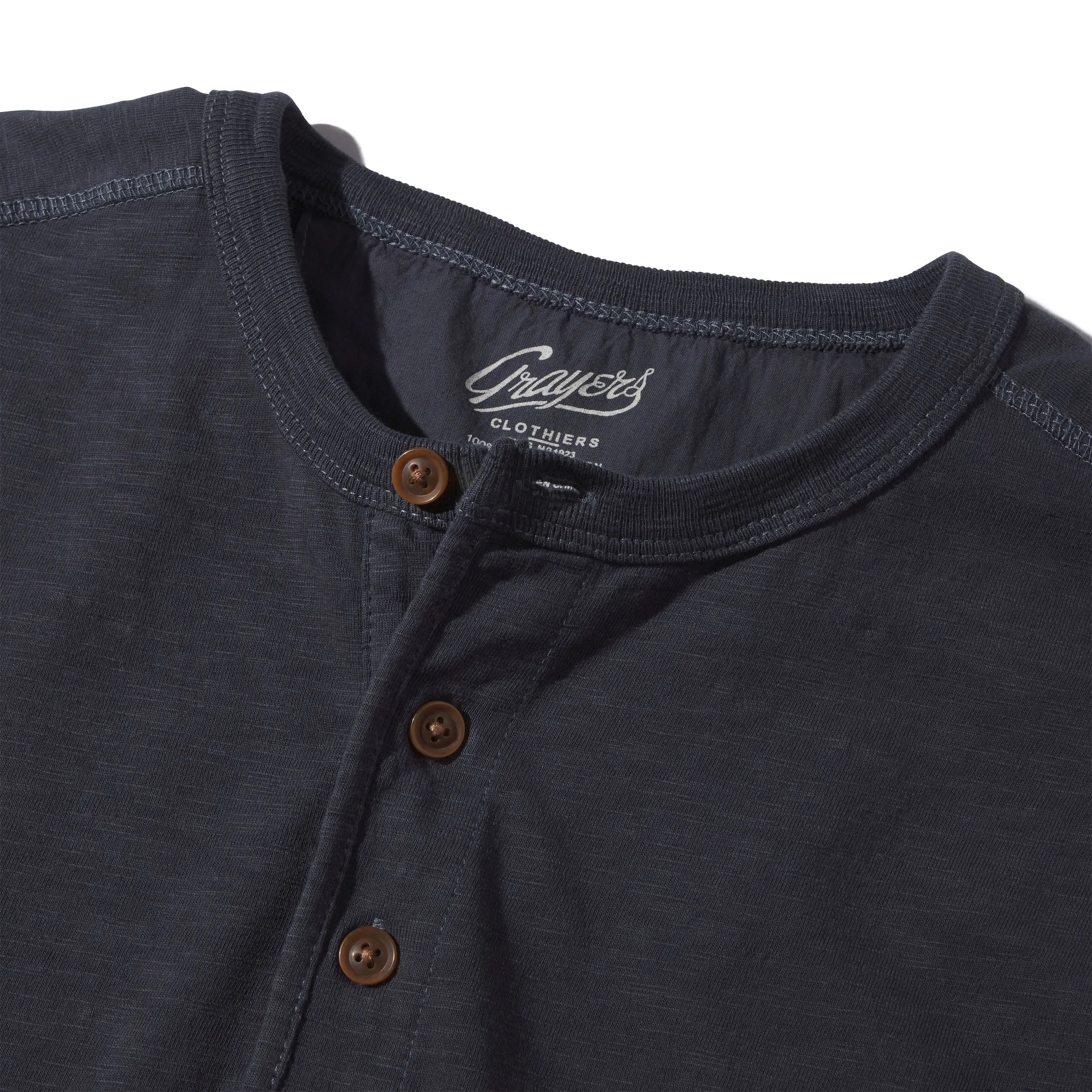 New Cooper Garment Dyed Henley - Ombre Blue