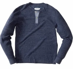 New Windsor Double Cloth Henley - Navy Heather