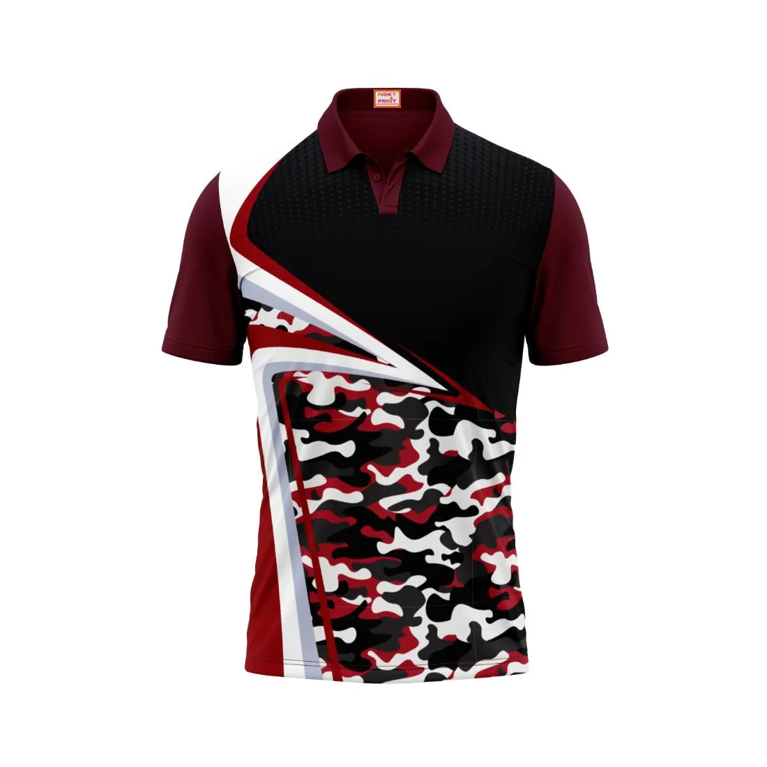 Next Print Customized Polo Neck Maroon Jersey Design 7