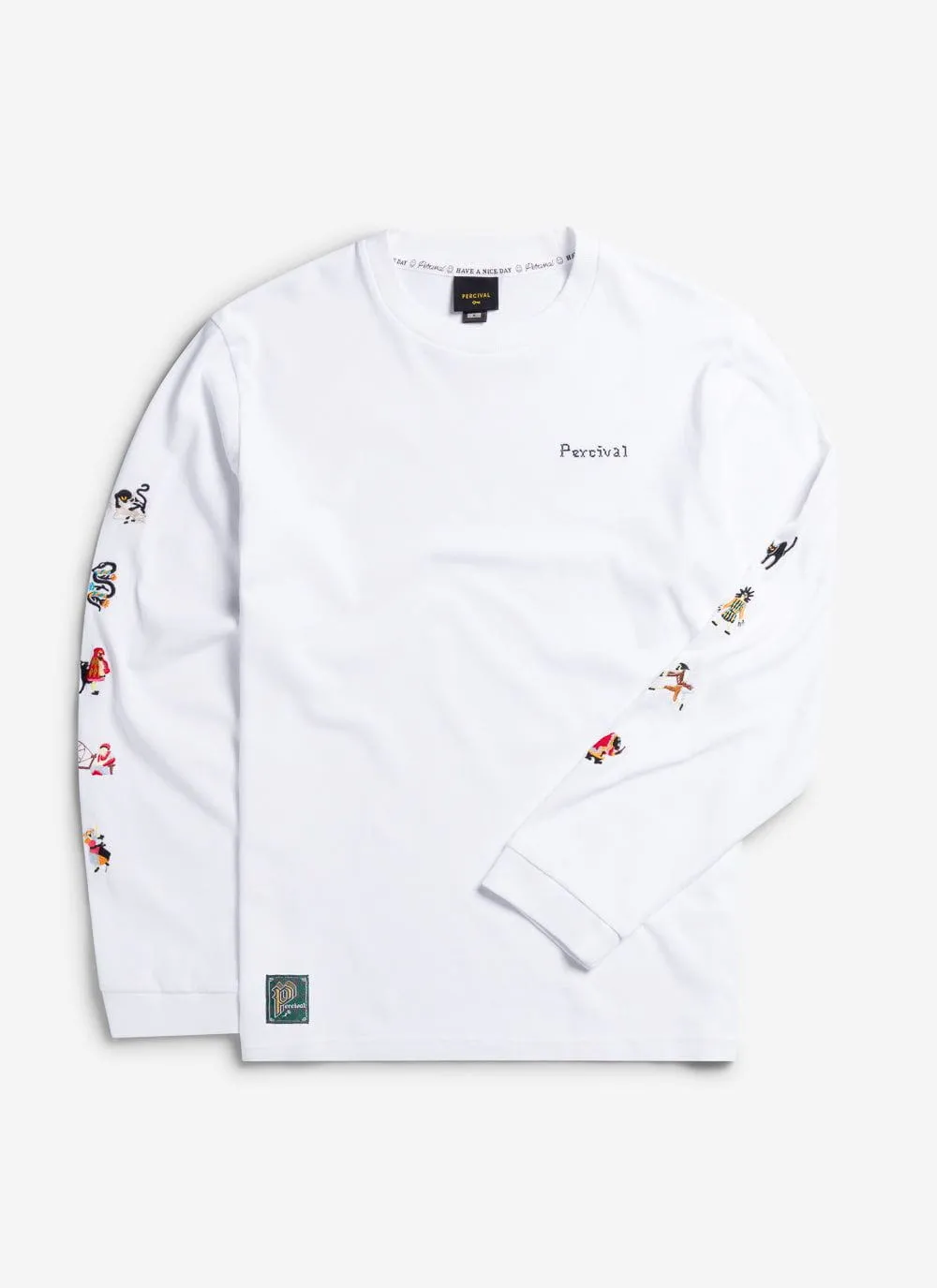 Nightmare Long Sleeve T Shirt | Embroidered Organic Cotton | White