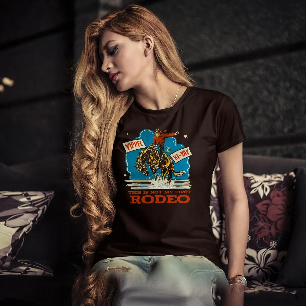 Not My First Rodeo Adult T-shirt, Dark Chocolate Adult Unisex S - 2X