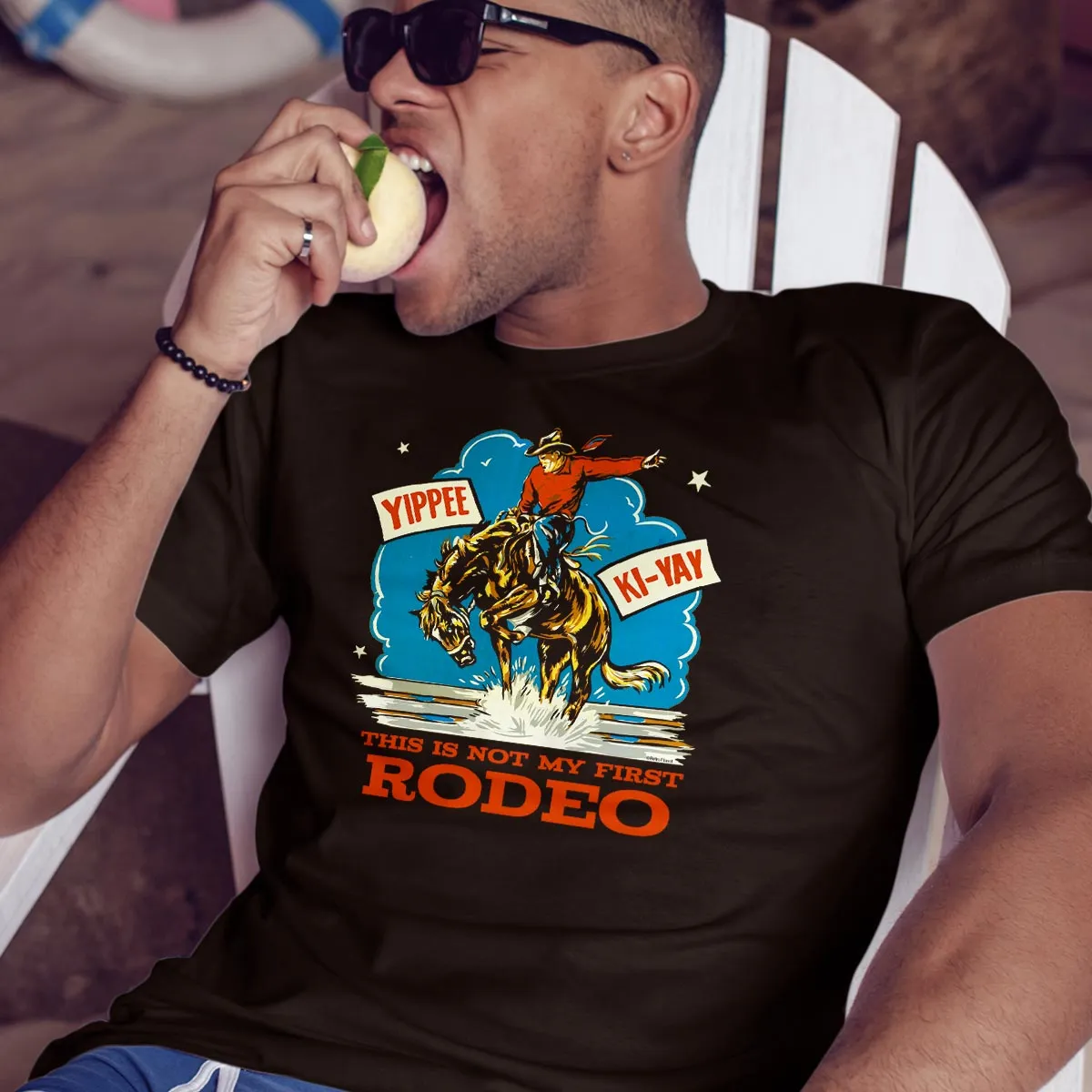 Not My First Rodeo Adult T-shirt, Dark Chocolate Adult Unisex S - 2X