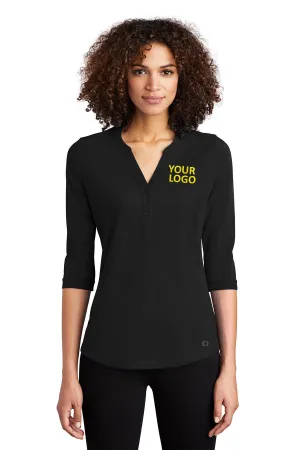 OGIO Ladies Jewel Branded Henleys, Blacktop