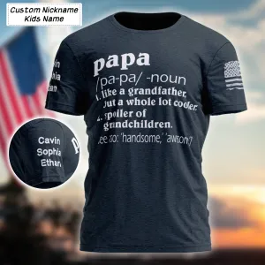 Papa Noun Like a Grandfather and Kids, Personalized Papa Shirt, Papa Define Shirt