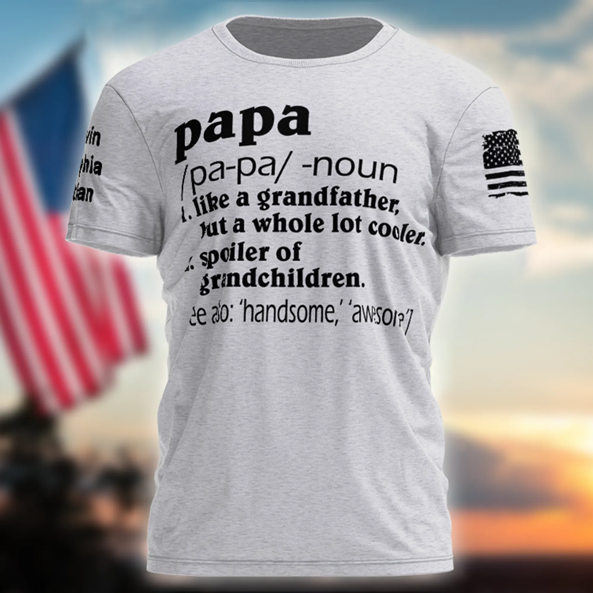 Papa Noun Like a Grandfather and Kids, Personalized Papa Shirt, Papa Define Shirt