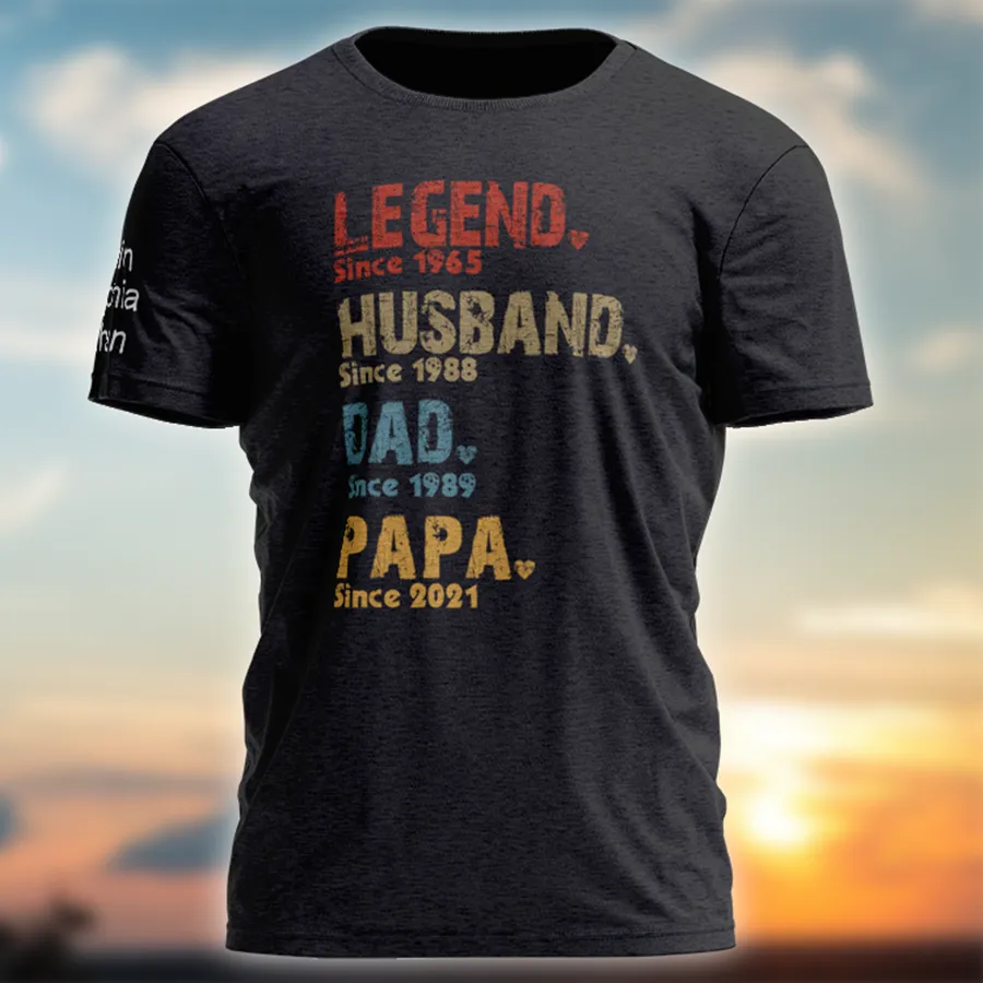 Personalized Legend husband dad papa since T-shirt, Perfect Gift for Papa