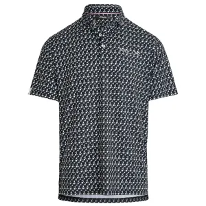 RLX Printed Lightweight Airflow Polo Black Tux - SS24