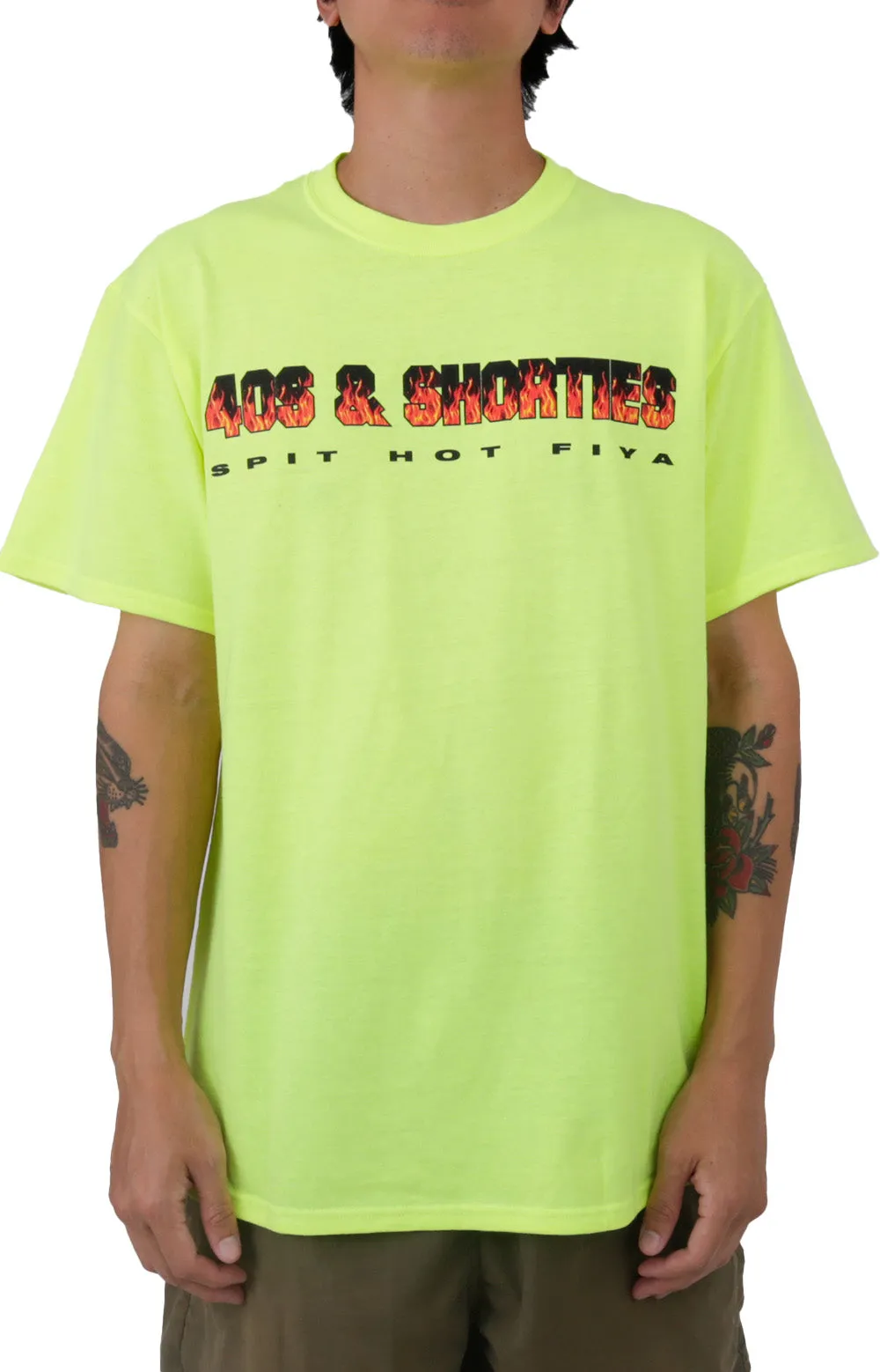 Safety Green Hot Fiya Tee by 40s & Shorties