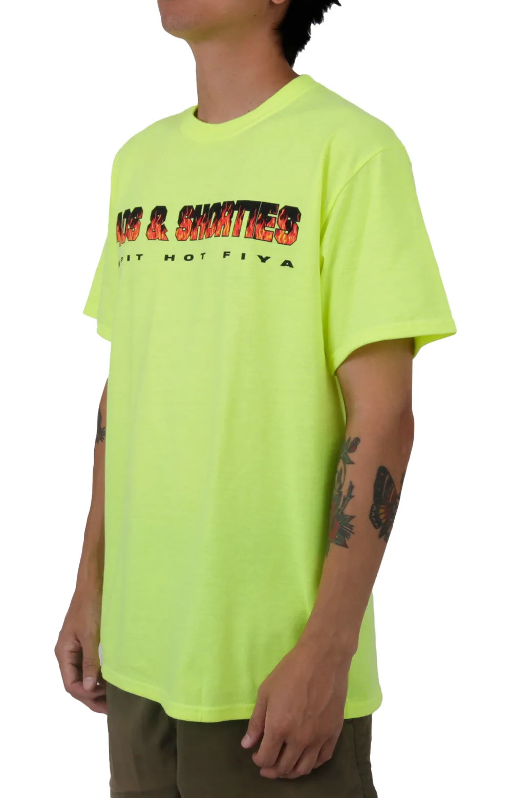 Safety Green Hot Fiya Tee by 40s & Shorties